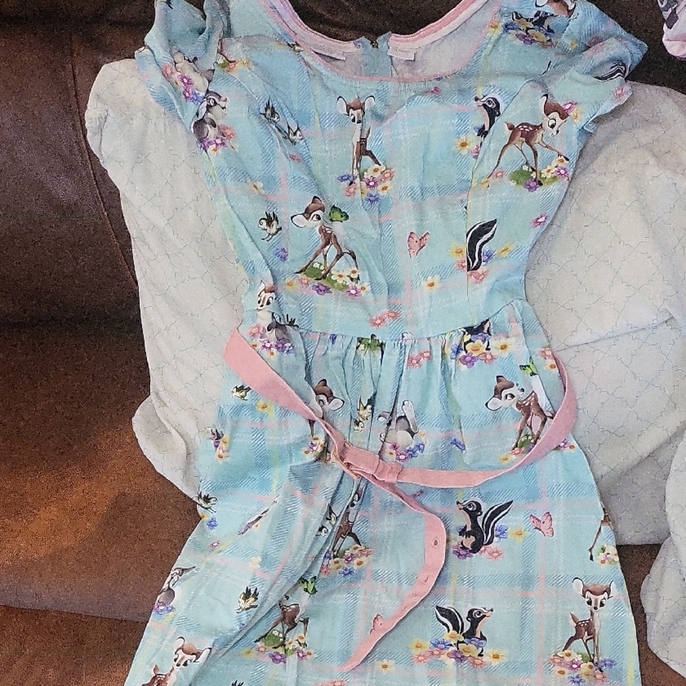 Blue and Pink adult  Dress with Animal Print bambi